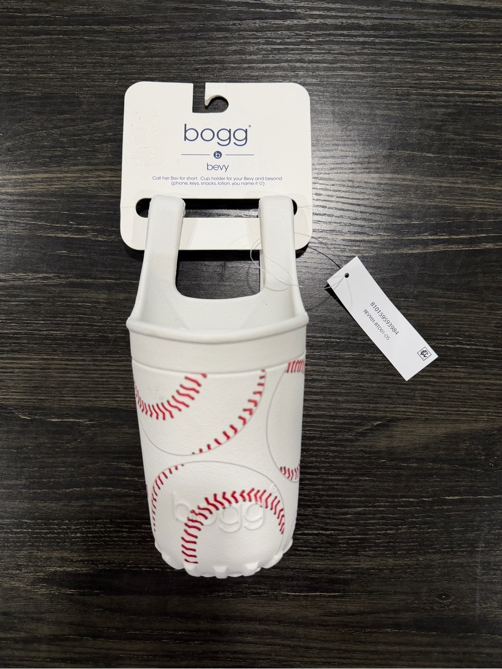 BOGG BAG Bevy Cup Holder in White with Red Baseball Stitch